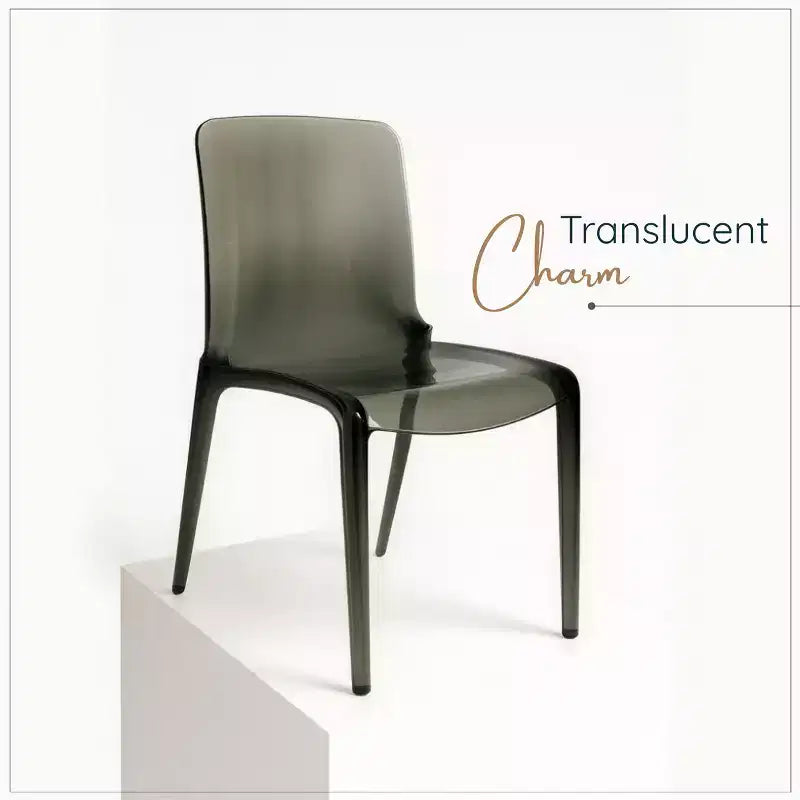 LeisureMod Murray Sedia da Pranzo in Acrilico con Bordo a Cascata e Sedile Modellato Elegante, Stile Moderno per Cucina, Sala da Pranzo, Ufficio, Lounge o Bar