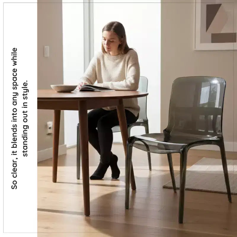 LeisureMod Murray Sedia da Pranzo in Acrilico con Bordo a Cascata e Sedile Modellato Elegante, Stile Moderno per Cucina, Sala da Pranzo, Ufficio, Lounge o Bar