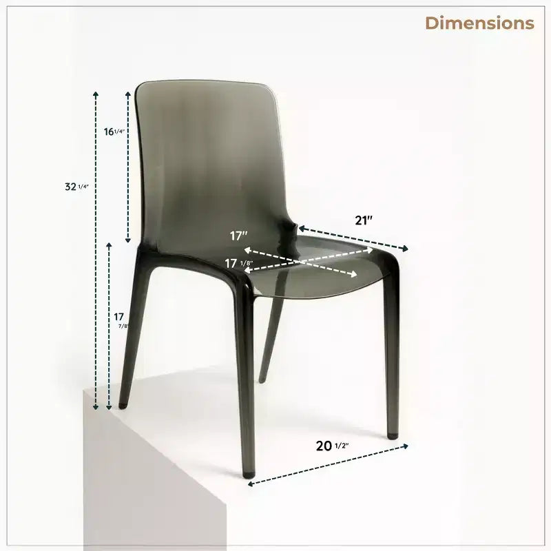 LeisureMod Murray Sedia da Pranzo in Acrilico con Bordo a Cascata e Sedile Modellato Elegante, Stile Moderno per Cucina, Sala da Pranzo, Ufficio, Lounge o Bar