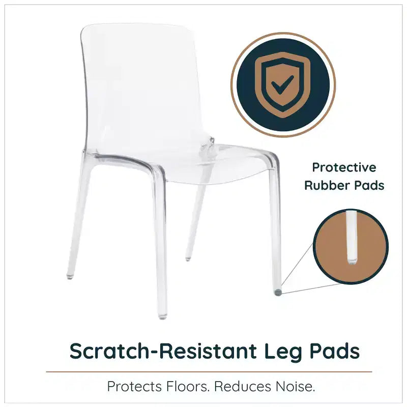 LeisureMod Murray Sedia da Pranzo in Acrilico con Bordo a Cascata e Sedile Modellato Elegante, Stile Moderno per Cucina, Sala da Pranzo, Ufficio, Lounge o Bar