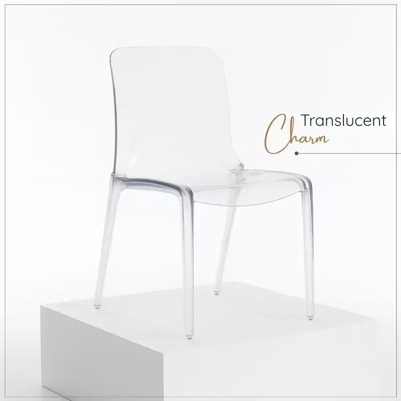 LeisureMod Murray Sedia da Pranzo in Acrilico con Bordo a Cascata e Sedile Modellato Elegante, Stile Moderno per Cucina, Sala da Pranzo, Ufficio, Lounge o Bar