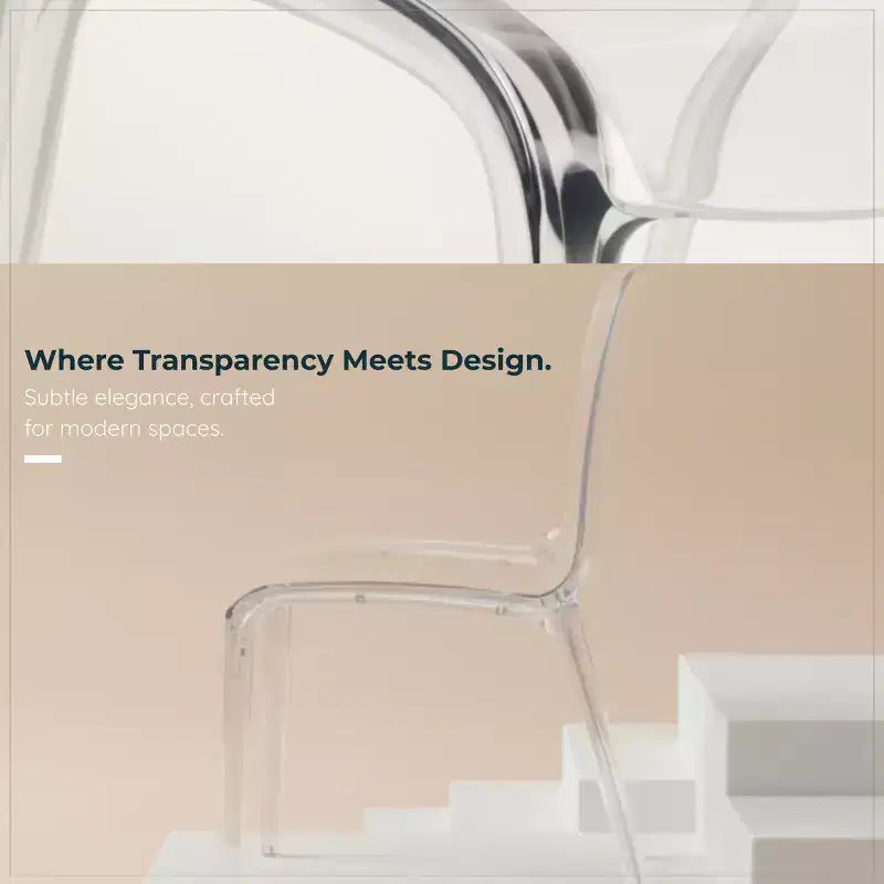LeisureMod Murray Sedia da Pranzo in Acrilico con Bordo a Cascata e Sedile Modellato Elegante, Stile Moderno per Cucina, Sala da Pranzo, Ufficio, Lounge o Bar