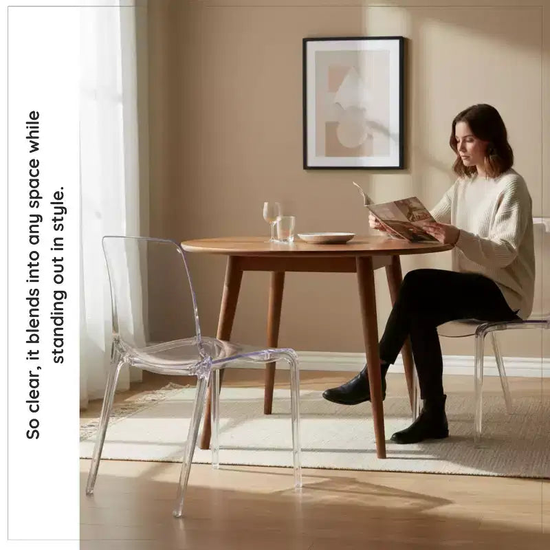 LeisureMod Murray Sedia da Pranzo in Acrilico con Bordo a Cascata e Sedile Modellato Elegante, Stile Moderno per Cucina, Sala da Pranzo, Ufficio, Lounge o Bar