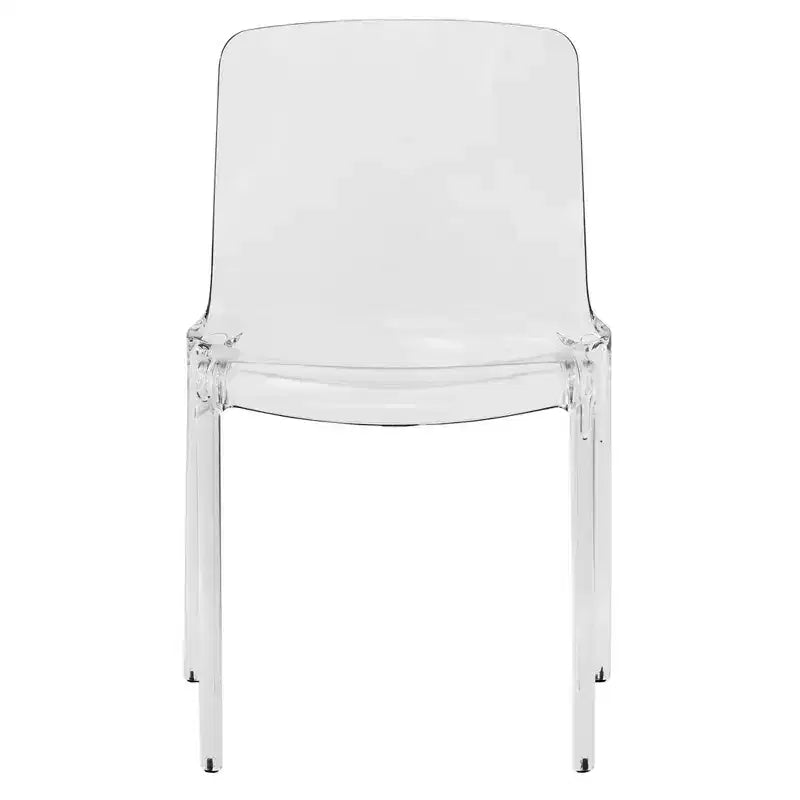 LeisureMod Murray Waterfall Edge Design Acrylic Dining Chair with Sleek Molded Seat, Modern Style for Kitchen, Dining Room, Office, Lounge, or Cafe