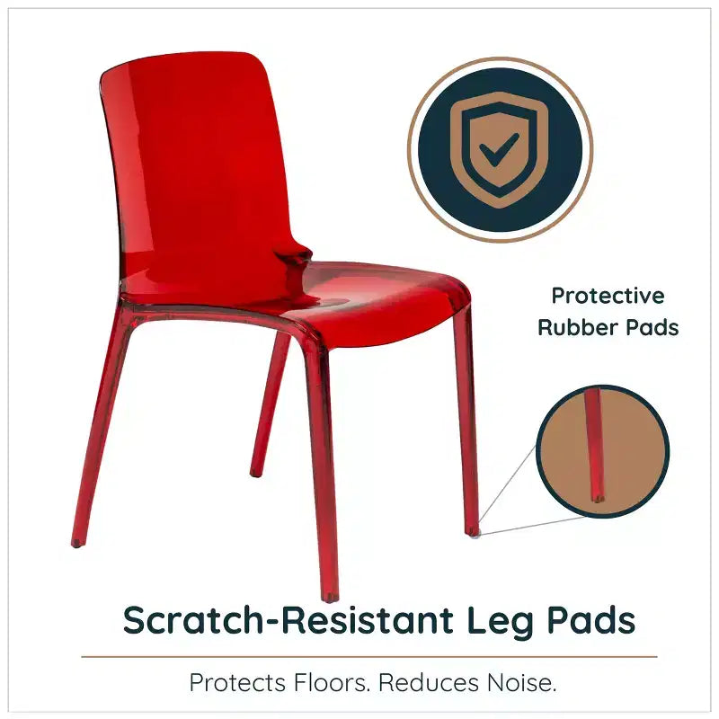 LeisureMod Murray Sedia da Pranzo in Acrilico con Bordo a Cascata e Sedile Modellato Elegante, Stile Moderno per Cucina, Sala da Pranzo, Ufficio, Lounge o Bar