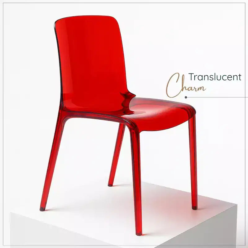 LeisureMod Murray Sedia da Pranzo in Acrilico con Bordo a Cascata e Sedile Modellato Elegante, Stile Moderno per Cucina, Sala da Pranzo, Ufficio, Lounge o Bar