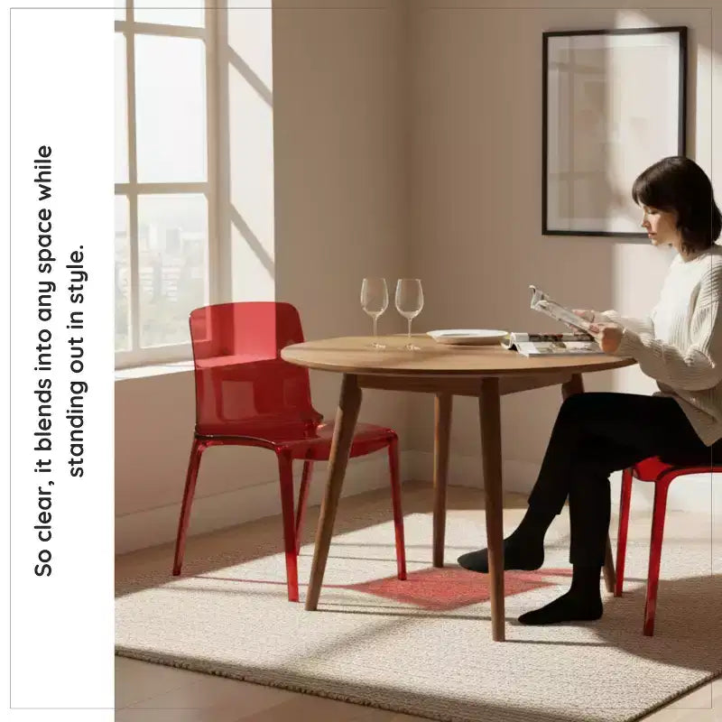 LeisureMod Murray Sedia da Pranzo in Acrilico con Bordo a Cascata e Sedile Modellato Elegante, Stile Moderno per Cucina, Sala da Pranzo, Ufficio, Lounge o Bar