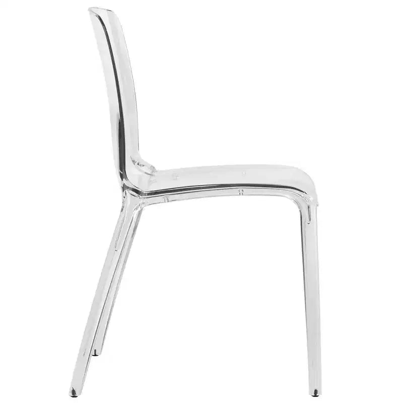 LeisureMod Murray Waterfall Edge Design Acrylic Dining Chair with Sleek Molded Seat, Modern Style for Kitchen, Dining Room, Office, Lounge, or Cafe