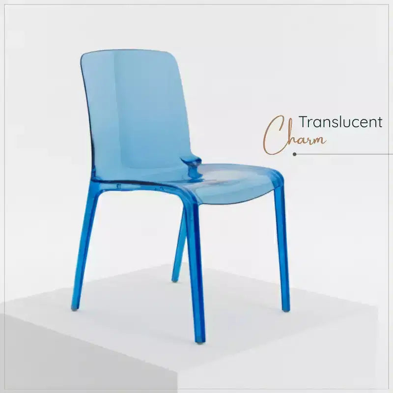LeisureMod Murray Sedia da Pranzo in Acrilico con Bordo a Cascata e Sedile Modellato Elegante, Stile Moderno per Cucina, Sala da Pranzo, Ufficio, Lounge o Bar