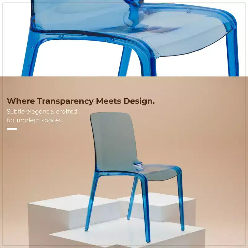 LeisureMod Murray Sedia da Pranzo in Acrilico con Bordo a Cascata e Sedile Modellato Elegante, Stile Moderno per Cucina, Sala da Pranzo, Ufficio, Lounge o Bar
