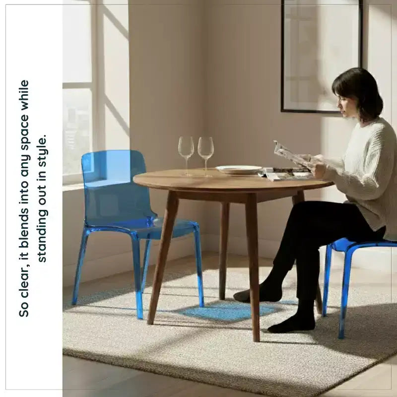 LeisureMod Murray Sedia da Pranzo in Acrilico con Bordo a Cascata e Sedile Modellato Elegante, Stile Moderno per Cucina, Sala da Pranzo, Ufficio, Lounge o Bar