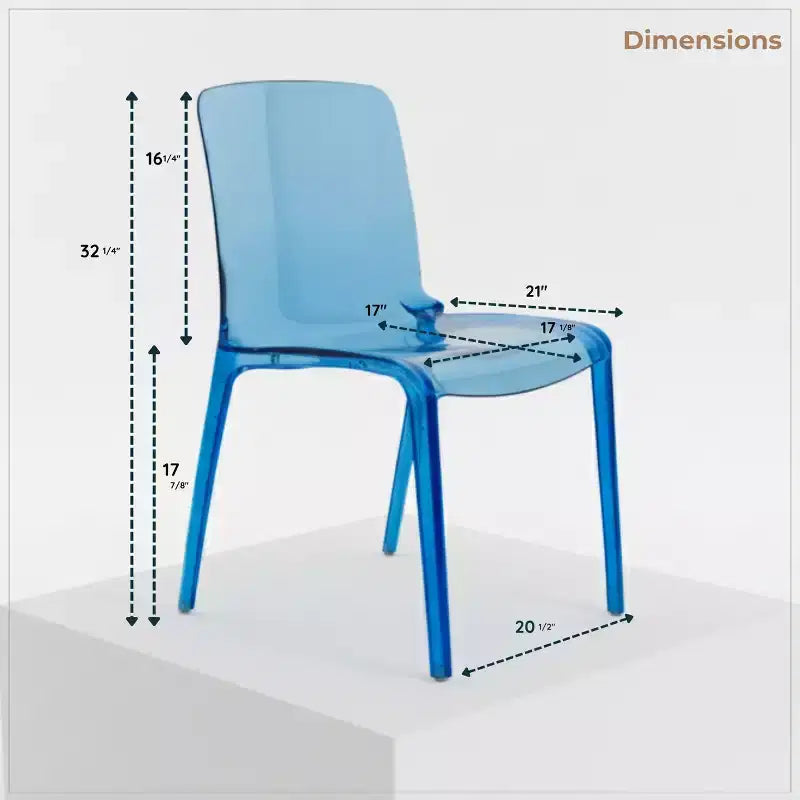 LeisureMod Murray Sedia da Pranzo in Acrilico con Bordo a Cascata e Sedile Modellato Elegante, Stile Moderno per Cucina, Sala da Pranzo, Ufficio, Lounge o Bar
