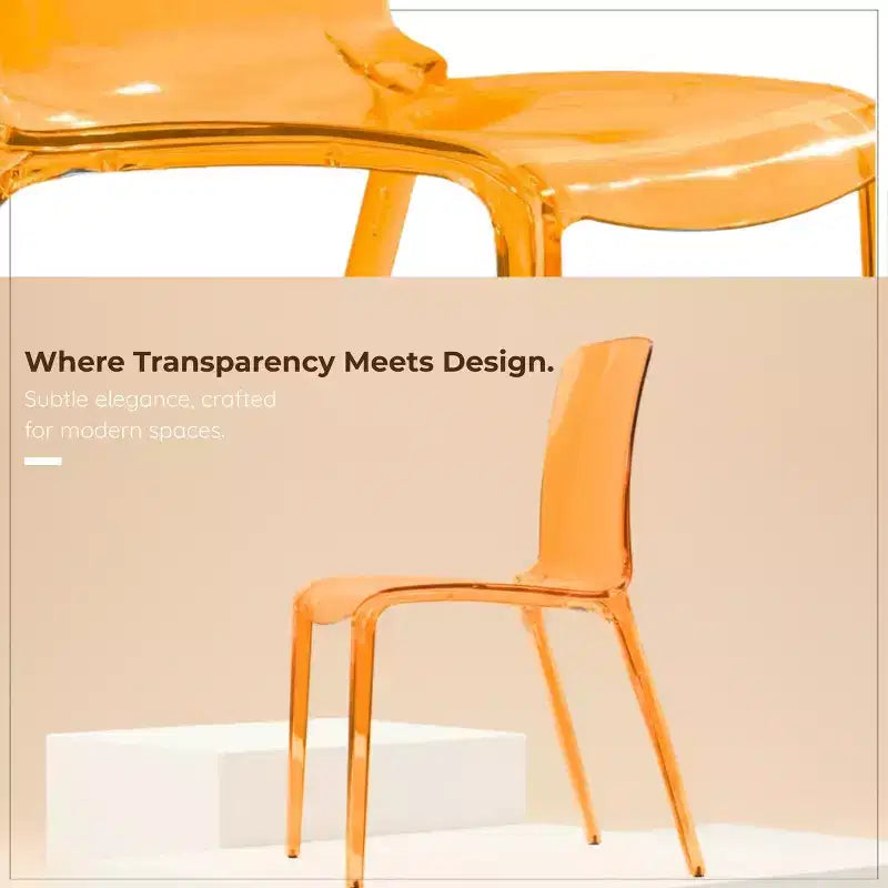 LeisureMod Murray Sedia da Pranzo in Acrilico con Bordo a Cascata e Sedile Modellato Elegante, Stile Moderno per Cucina, Sala da Pranzo, Ufficio, Lounge o Bar