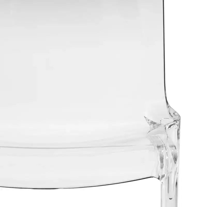 LeisureMod Murray Sedia da Pranzo in Acrilico con Bordo a Cascata e Sedile Modellato Elegante, Stile Moderno per Cucina, Sala da Pranzo, Ufficio, Lounge o Bar