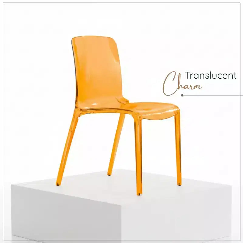 LeisureMod Murray Sedia da Pranzo in Acrilico con Bordo a Cascata e Sedile Modellato Elegante, Stile Moderno per Cucina, Sala da Pranzo, Ufficio, Lounge o Bar