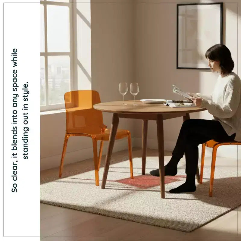 LeisureMod Murray Sedia da Pranzo in Acrilico con Bordo a Cascata e Sedile Modellato Elegante, Stile Moderno per Cucina, Sala da Pranzo, Ufficio, Lounge o Bar
