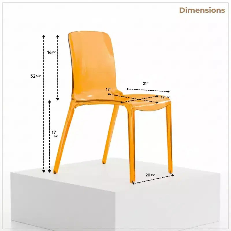 LeisureMod Murray Sedia da Pranzo in Acrilico con Bordo a Cascata e Sedile Modellato Elegante, Stile Moderno per Cucina, Sala da Pranzo, Ufficio, Lounge o Bar