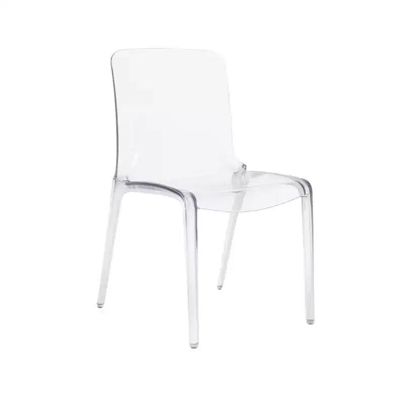 LeisureMod Murray Waterfall Edge Design Acrylic Dining Chair with Sleek Molded Seat, Modern Style for Kitchen, Dining Room, Office, Lounge, or Cafe