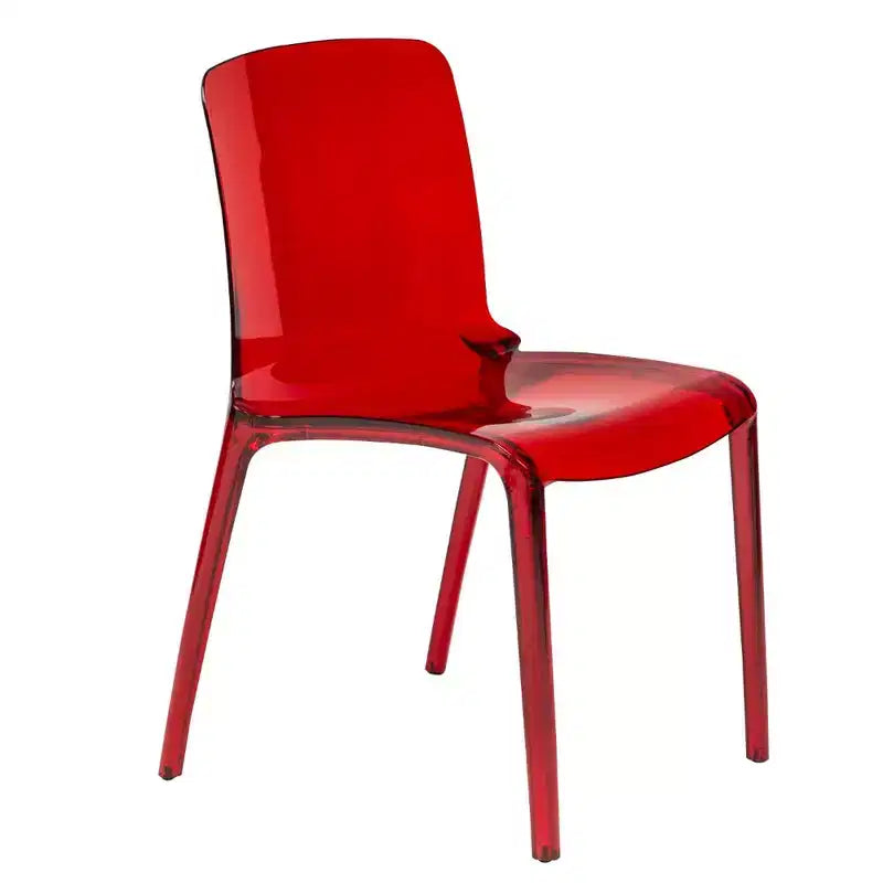 LeisureMod Murray Waterfall Edge Design Acrylic Dining Chair with Sleek Molded Seat, Modern Style for Kitchen, Dining Room, Office, Lounge, or Cafe