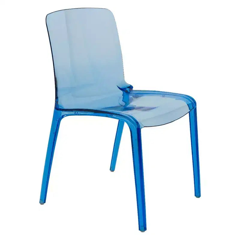 LeisureMod Murray Waterfall Edge Design Acrylic Dining Chair with Sleek Molded Seat, Modern Style for Kitchen, Dining Room, Office, Lounge, or Cafe