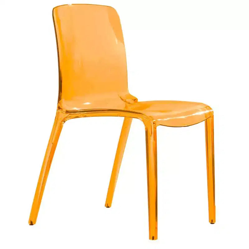 LeisureMod Murray Waterfall Edge Design Acrylic Dining Chair with Sleek Molded Seat, Modern Style for Kitchen, Dining Room, Office, Lounge, or Cafe